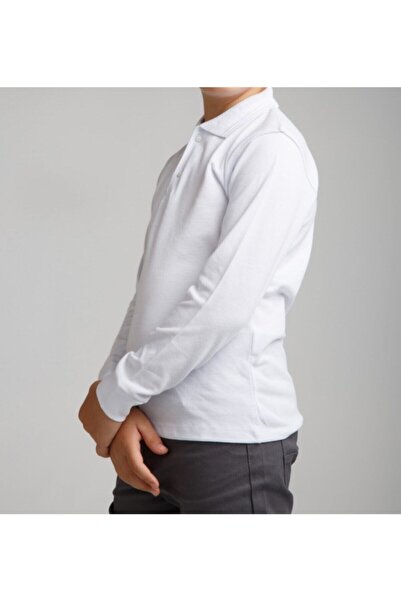 Dragora Long Sleeve White Youth Boy High School School Lakos Polo Collar T-shirt