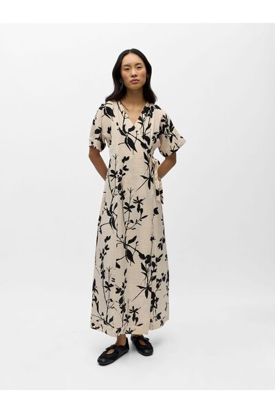 Object Maxikleid Kurzärmeliges Wickel