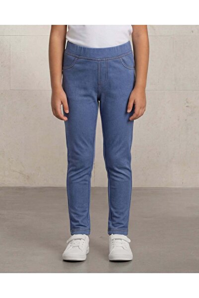 REDTAG Girls Light Wash Knit Skinny Leggings