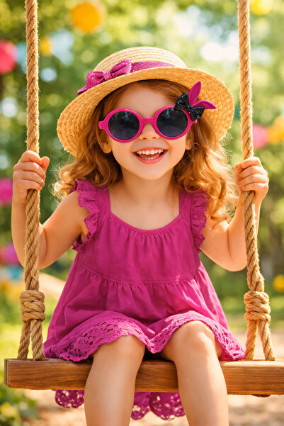 Optic Master Children's Sunglasses with Rabbit Ear Detail Model 5232 Pink