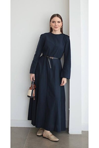 secret of VALORIA Premium Belt Detailed Long Hijab Dress |   Minimalist Styli...