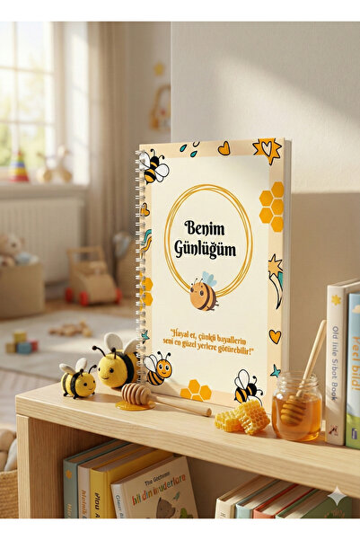 TUOR Muhan Tasarım A5 Spiralli Çocuk Günlüğü - 100 Sayfa Motivasyon ve Alışka...