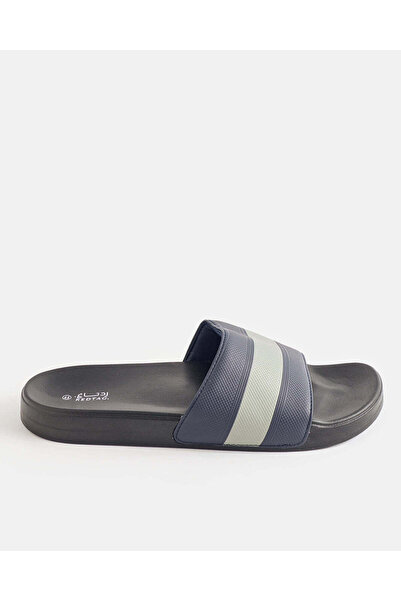 REDTAG Men Black Striped Slides