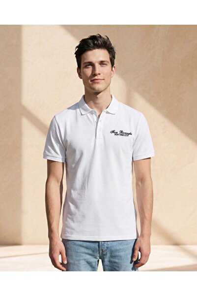 REDTAG Men White Basic Polo Shirt With Chest Logo
