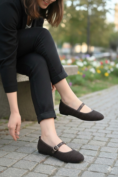 Deniz Terlik حذاء باليه نسائي أنيق وخفيف الوزن وناعم من الداخل |   باليرينا ي...