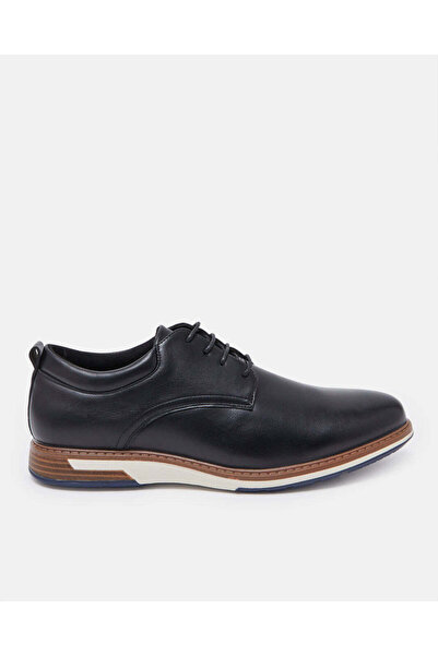 REDTAG Men Black Plain Derby Shoes
