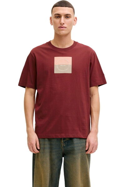 Jack & Jones JACK &JONES Catskills Square Branding t-shirt - 12290856-Cabernet