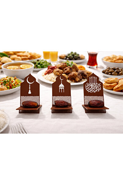 Ades Store 3 lü Ramazan Hurmalık Seti - İftar Sunumluk Hayırlı Ramazanlar hur...