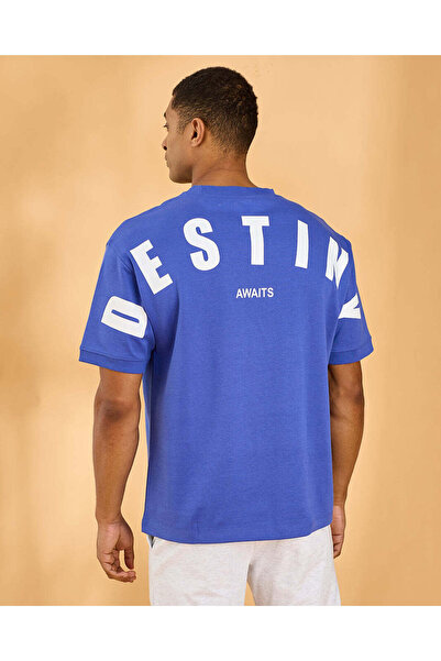 REDTAG تيشيرت رجالي مطبوع صورة القدر الأزرق