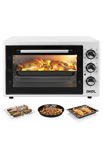 Akel AF340L 34lt Beyaz Mini/Midi Fırın, Aydınlatmalı, Zaman Ayarlı, Izgara & ...