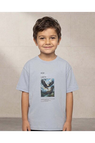 REDTAG تي شيرت أزرق مطبوع للأولاد