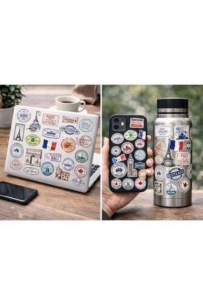 Limitless Design مجموعة ملصقات طوابع مدن العالم الكلاسيكية مقاس 22×30 سم - طو...