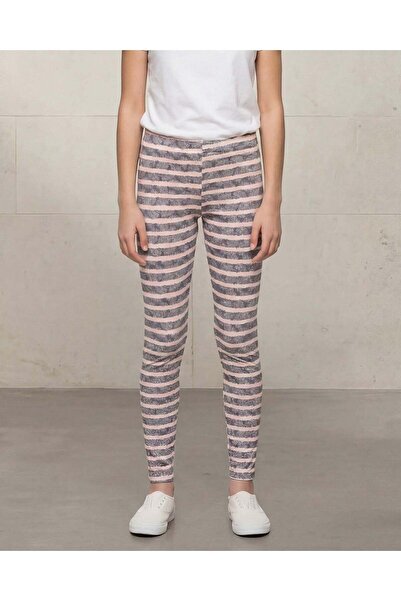 REDTAG Senior Girls Burgundy and White Skinny Fit Leggings