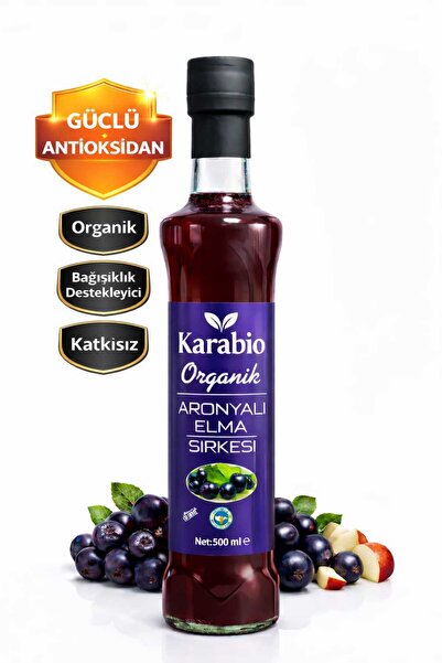 karabio Organik Sertifikalı Aronyalı Elma Sirkesi 500 ml