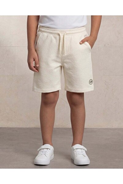 REDTAG Boys Ivory Seearsucker Shorts