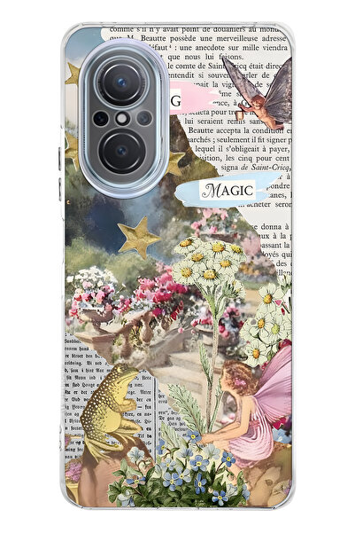 FLAMENKO حافظة هاتف شفافة متوافقة مع هاتف هواوي نوفا 9 SE بنمط سحر الربيع