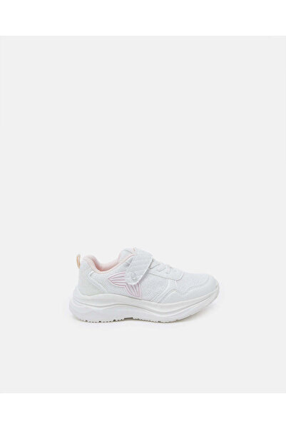REDTAG Girls White Textured Mesh Trainer
