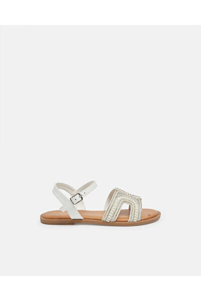 REDTAG Senior Girls White Diamante Backstrap Sandals