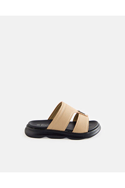 REDTAG Boys Plain Beige Comfort Sandals