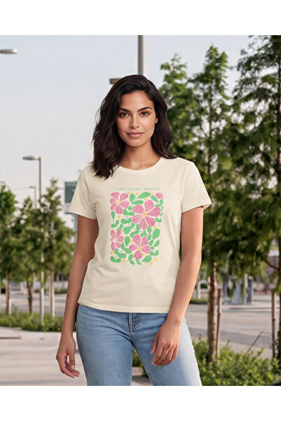 REDTAG تي شيرت نسائي أبيض مطبوع