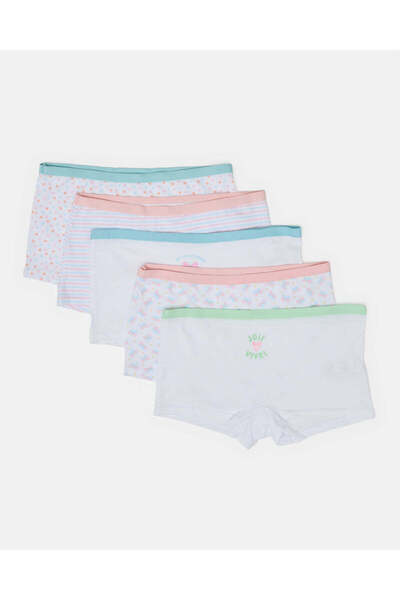 REDTAG Senior Girls Multi-Colour 5-Piece Boxer Brief Pack