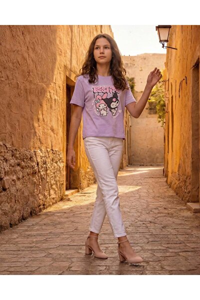 REDTAG تي شيرت كورومي بوكسي أرجواني للفتيات الكبيرات