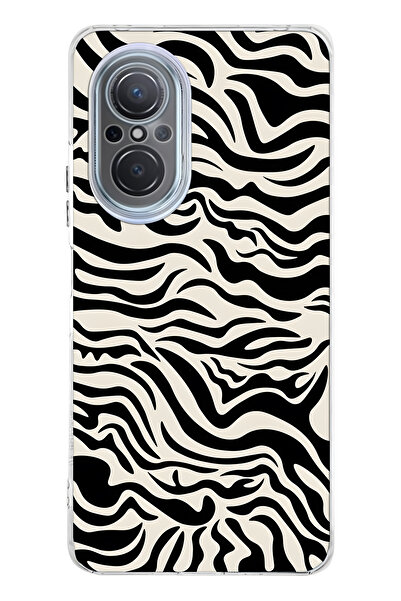 FLAMENKO Huawei Nova 9 Se Compatible Zebra Patterned Transparent Phone Case
