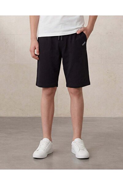 REDTAG Senior Boys Black Printed Active Shorts