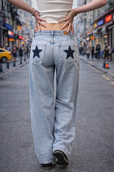 Messy Girls Τζιν παντελόνι με χαμηλή μέση γραμμή και λεπτομέρεια σχεδιασμού τ...