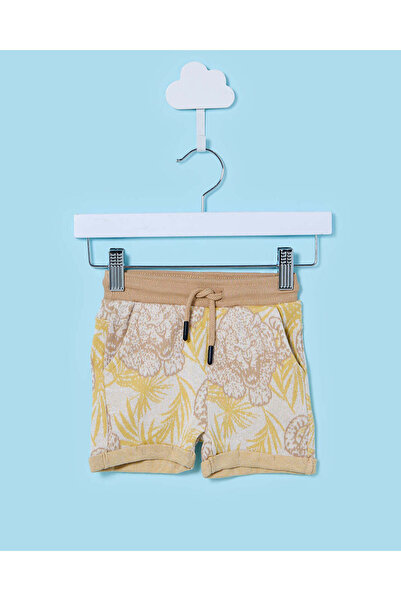 REDTAG Infant Boys Beige Printed Active Shorts