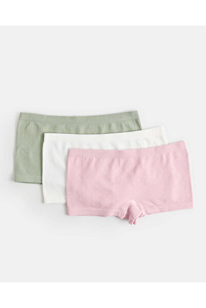 REDTAG Women's 3-Pack Rib Boyshort Brief