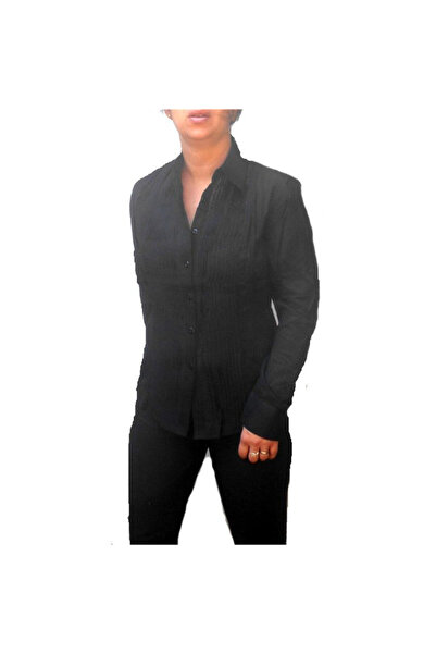 Inkastyl P172 F pleated shirt, black color,