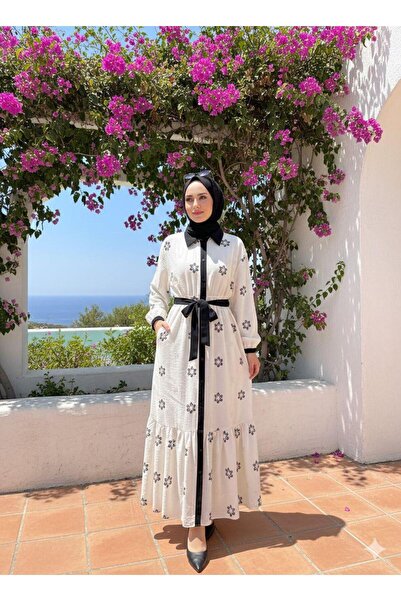 Ceremony PULLU TAŞLI KETEN ELBİSE