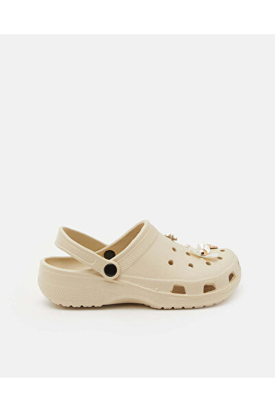 REDTAG Women Beige Embellished Moulded Mules