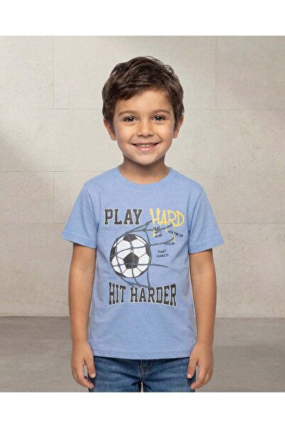 REDTAG تي شيرت أزرق مطبوع للأولاد