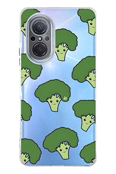 FLAMENKO حافظة هاتف شفافة بنمط البروكلي اللطيف متوافقة مع هاتف هواوي نوفا 9 SE