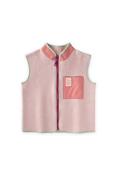 Cigit Vestă din lână polară, roz pudrat, pentru 2-8 ani