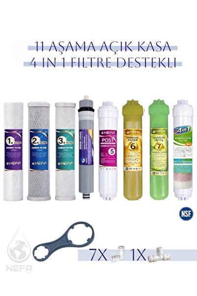 Nefa Tüm Açık Kasalar İçin Uyumlu -11- Aşamalı Filtre Seti, Detox, Mineral, A...