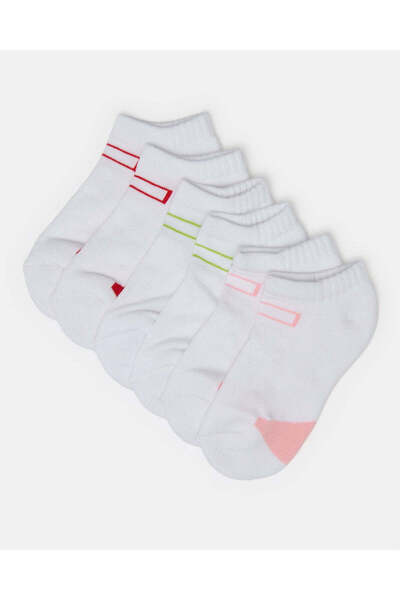 REDTAG Girls White Ankle Length Sports Socks (Pack Of 3)