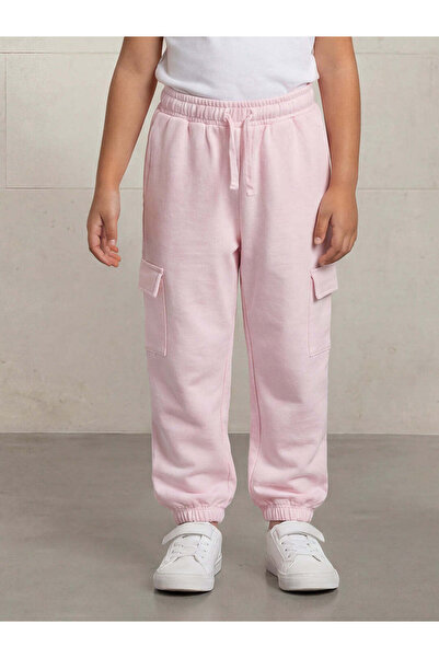 REDTAG Girls Pink Terry Cotton Track Pants