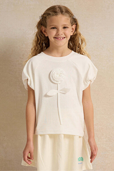 REDTAG Girls White Embellished Top