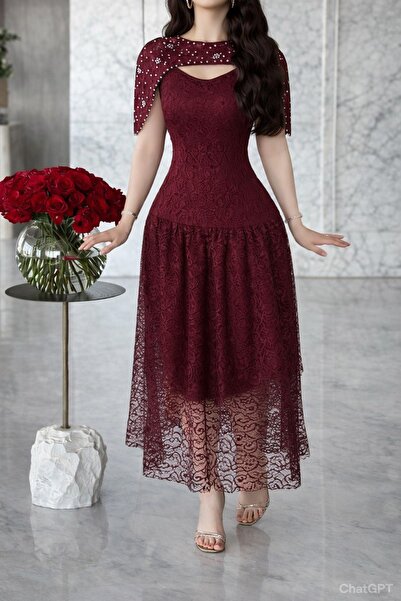 ARENA-SA Women's Lace Midi Dress