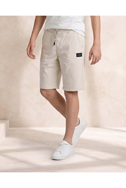 REDTAG Senior Boys Ivory Knit Denim Shorts