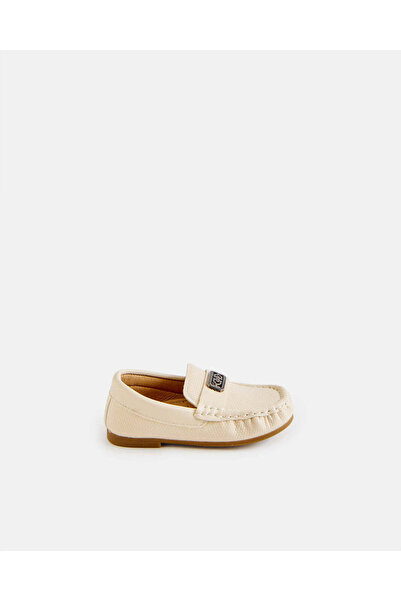 REDTAG Infant Boys Cream Buckle Textured Moccasin
