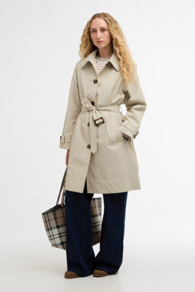 Barbour Maia Showerproof Trençkot ST51 Mist / Dress Navy Tartan