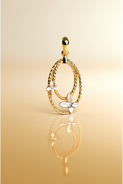 Giza Jewelry Kelebek Madalyon Elips Telqari Kolye Ucu