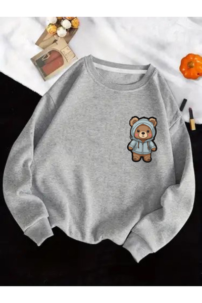 SERAH BUTİK ΠΑΙΔΙΚΟ ΦΟΥΤΕΡ ΜΕ ΣΤΑΜΠΑ ΓΛΥΚΟΥ ΑΡΚΟΥΔΑΚΙΟΥ ΚΑΙ 3 ΝΗΜΑΤΑ ΚΛΩΣΤΩΝ