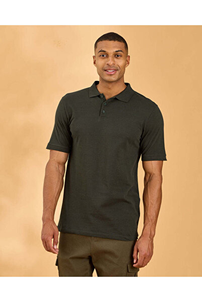 REDTAG قميص بولو رجالي أخضر سادة كلاسيكي