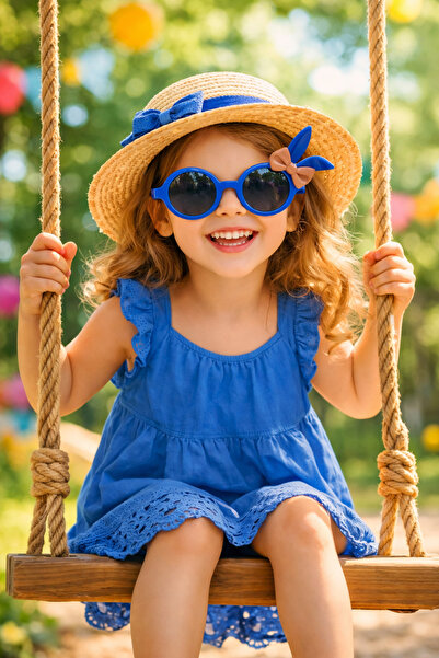 Optic Master Children's Sunglasses with Rabbit Ear Detail Model 5232 Blue
