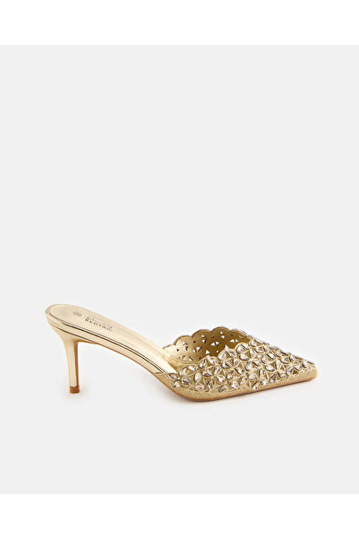 REDTAG Women Gold Embellished Mules